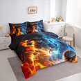 thumbnail image 3 of Castle Fairy Sport Ice Hockey 7Pcs Bedding Comforter Set for Teens Boys Girls,Ball Gamer Queen Bedding Sets Super Cozy,Abstract Lightning Queen Sheet Sets,Breathable Home Decor, 3 of 8