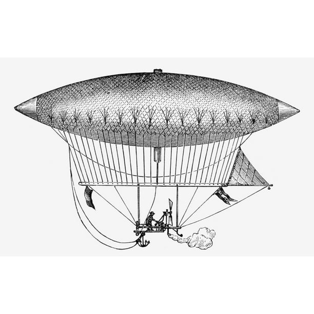 Giffard Airship, 1852. /Nairship Invented By Henri Giffard In 1852