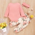 thumbnail image 4 of Kayannuo Baby Girl Clothes Long Sleeve Fall Winter Toddler Baby Girls Long Sleeve Ruffles Romper Bodysuit+Floral Pants Outfits, 4 of 9