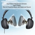 thumbnail image 4 of Simolio SM-906TV-W Over Ear Headphones With Extended Cable, Black, 4 of 7