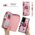 thumbnail image 2 of Allytech Flower Case for Galaxy Note 20 Wallet Cover for Women, PU Leather Detachable Luxury RFID Protected Card Holder Case with Hand/Shoulder Strap Case for Samsung Galaxy Note 20 6.7" 2020, Pink, 2 of 12