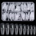 thumbnail image 1 of XWSHYW Uñas Postizas Manicura Uñas Esmaltadas Uñas Falsas En Caja Transparente Trapezoidal Punta Larga Uñas de Cristal Cóncavas, 1 of 3