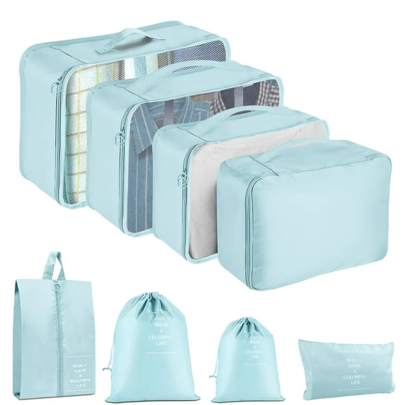 Juego de 8 bolsas organizadoras de equipaje Packing Cubes YEEYAA para viajes