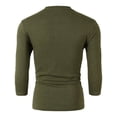 thumbnail image 3 of H2H Mens Casual 3/4 Sleeves Slim Fit Henley T-shirts, 3 of 6
