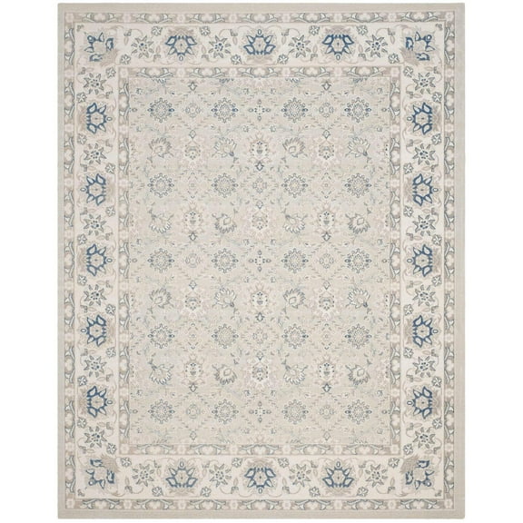 SAFAVIEH Patina Celandine Border Area Rug, Light Blue/Ivory, 8' x 10'