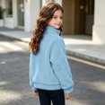 thumbnail image 5 of Fancifize Fancifize Half Zip Sherpa Fleece Sweatshirts for Boys Girls, Mock Neck Fuzzy Warm Pullover Tops with Pockets, 3-14 Years, 5 of 7