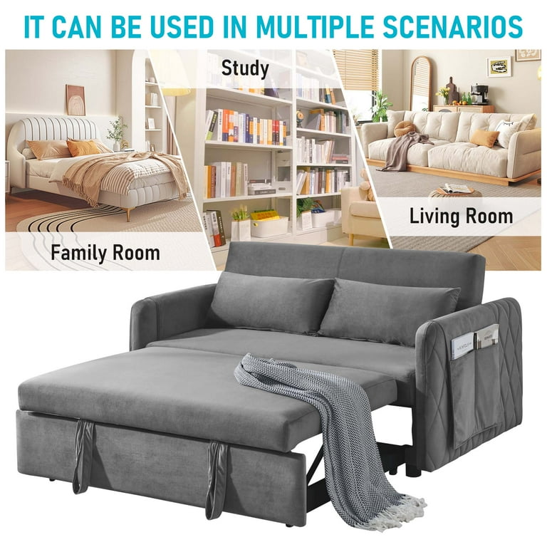 Aukfa Sleeper Sofa Bed Convertible Loveseat Pull Out Sofa Couch