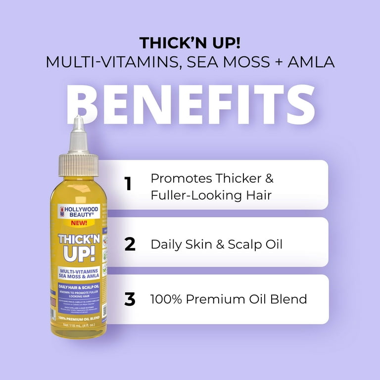 HOLLYWOOD BEAUTY Thick'n Up Sea Moss & Amla Hair & Scalp Oil (4oz) HOLLYWOOD BEAUTY Thick'n Up Sea Moss & Amla Hair & Scalp Oil (4oz)