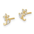thumbnail image 2 of Auriga 14k Yellow Gold Flower CZ Stud Earrings for Women(L- 5.3mm, W- 5.3mm), 2 of 5