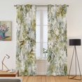 thumbnail image 2 of Kitchen Curtains 84 Inch Length 2 Panels, Tropical Leaf Grommets Window Treatment Curtain, Palm Leaves Plants Vintage Spring Green Thermal Curtains Drapes for Living Room/Bathroom, 2 of 9