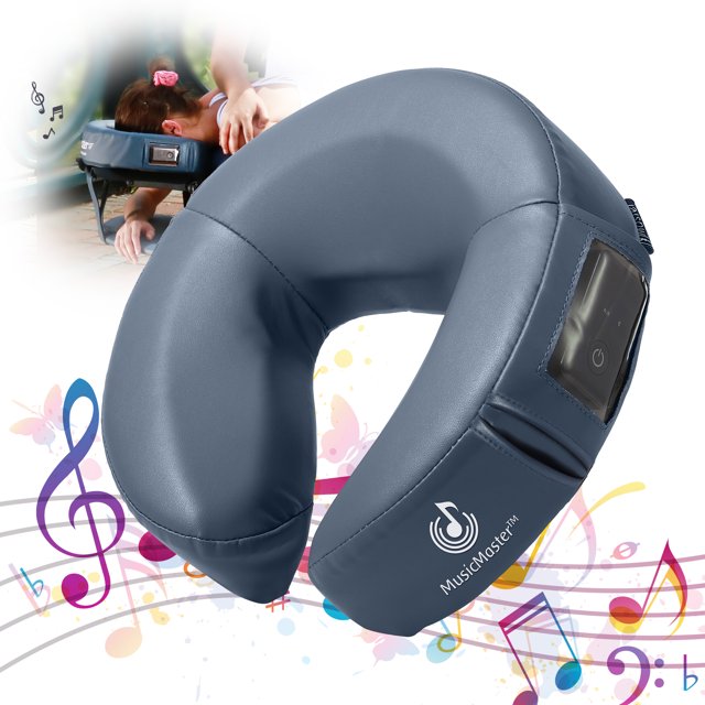 MusicMaster Crescent Round High Fidelity Sound Face Cushion- Bluetooth Music Headrest-Royal Blue