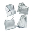 thumbnail image 3 of Four Piece Satin Sleepwear Set Short Sleeve Top with Shorts Leisure Loungewear, 3 of 5
