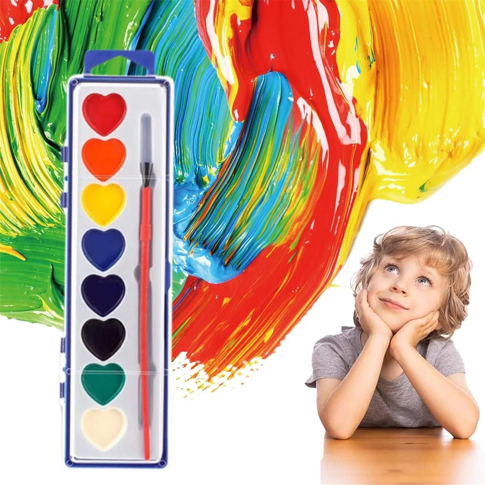 Valentines Day Gifts-8 Colors 36Pc Valentine Watercolor Paint Set,Valentines Party Favors,Valentines Day Gifts For Kids,For Prizes Exchange Gifts Valentines Party Favors For Preschool School