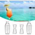 thumbnail image 3 of 4 pcs Clear Cocktail Shaker Set 2 pcs Plastic bar Shaker with 2 pcs Plastic Cocktail Double Measuring Jigger, 3 of 6