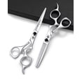 thumbnail image 1 of Purple Dragon 6.0 inch Japanese 440C Stainless Steel Sharp Edge Silver Hair Cutting Scissor and Shear with Bag - Perfect for Barber, Salon and Hairdresser, 1 of 5