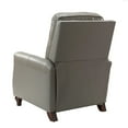 thumbnail image 5 of Upholstered Genuine Leather Recliner Chair with Solid Wood Legs, Dove, 5 of 10