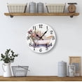 thumbnail image 2 of Eveokoki Bathroom Wall Clock Bathtub With Flowers Silent Non-Ticking Desk Clock Decorative For Living Room Home Office School Kitchen Wall Decoration Shop Hotel Round 12", 2 of 4