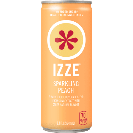 IZZE Sparkling Juice Peach, 8.4 oz Cans