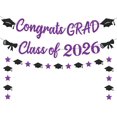 thumbnail image 1 of Yanonmyfd Black and Red Congrats Grad Banner,Class of 2026 Banner and Graduation Caps Garland,Glitter Red Graduation Decorations Banner,Pre-Strung Graduation Banner for Graduation Decorations 2026, 1 of 18