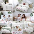 thumbnail image 5 of Purple Tulips Duvet Cover Set Full Size, Spring Floral Leaf Watercolor Botanical 4 Piece Soft Microfiber Bedding Set with 1 Duvet Cover, 1 Flat Sheet, 2 Pillowcases, 5 of 9