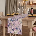 thumbnail image 2 of Table Runners 72 Inches Long Dress Scarves, Pink Flowers Farmhouse Kitchen/Dining Table Runner, Coffee Tablerunners, Spring Floral Purple Butterflies Farmhouse 18x72 Inch, 2 of 9
