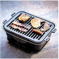 CintBllTer Heavy Duty PreSeasoned Cast Iron Portable Grill, 14"x12