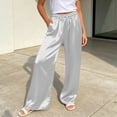 thumbnail image 2 of Gunia Wide Leg Pants For Women Casual Pants Elastic Waist Loose Fit Trousers Soft Flowy Straight Leg Pants Summer Flowy Pants, 2 of 5