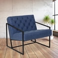 thumbnail image 4 of HERCULES Madison Series Retro Blue Leather Tufted Lounge Chair, 4 of 6