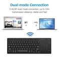 thumbnail image 2 of Graflsoa Clavier Sans Fil Bimode avec Pavé Tactile, Connectivité 2.4G/BT, Rétroéclairé, Compatible avec Windows/iOS/Android/Mac OS, Design ABS Noir, Charge Type-C, 2 of 7