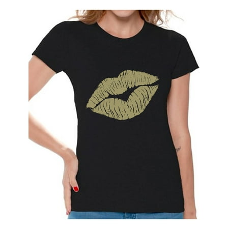 Awkward Styles Gold Lips Shirt Retro 80s Gold Lips T Shirt 80s Shirt 80s T Shirt Retro Vintage 80s Costume 80s Clothes for Women 80s Outfit 80s Party Girl Shirt 80s Accessories