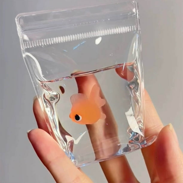 Realistic Fish Stress Relief Toy | Transparent PVC Bag Design | Squeeze & Crush for Anxiety Relief | Durable TPR Material | Relaxation Desk Accessory | Cute Gift for Adults | 1 Pack