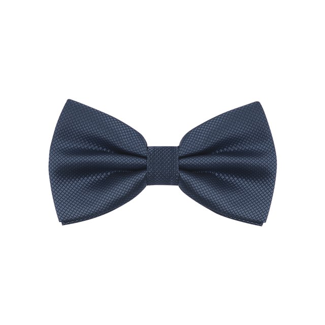 INSPIRE CHIC Men's Grids Patterned Solid Color Adjustable Pre-tied Bow Tie Navy Blue