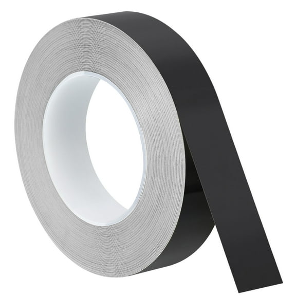 Uxcell Metallic Tape, 1.18 in x 164 ft Self Adhesive Metalized Polyester Film Tape Waterproof Shiny Washi Tape for Walls Graphic Arts Gifts Wrapping Crafts Decoration, Gloss Black