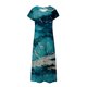 thumbnail image 4 of Vestido largo de playa para mujer con estampado de verano bohemio de manga corta con volantes Pompotops ghjkhdj10895, 4 of 5