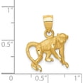 thumbnail image 5 of 14K Yellow Gold Diamond-Cut Monkey Pendant (22 X 17) Made In United States k3346, 5 of 6