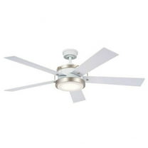 5 Blade Ceiling Fan with Light Kit in Industrial Style-14.5 inches Tall and 56 inches Wide-White Finish-White Blade Color Bailey Street Home