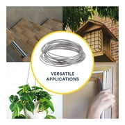 Ook Hanging Wire, 9 ft, 50 lbs, Satinless Steel, Plastic Coated, Silver
