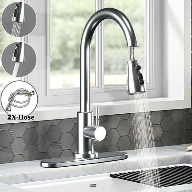 Kitchen Faucet with Pull Down Sprayer,ORnix Stainless Steel Kitchen
