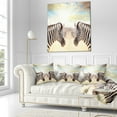 thumbnail image 3 of Designart Zebras Face To Face At Sunset - African Throw Pillow - 18x18, 3 of 5