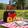 thumbnail image 5 of Cute Cartoon Fox Insulated Lunch Tote Bag for Kids, Black Animal Print Portable Thermal Cooler Handbag for School Picnic Travel Food Storage, 5 of 7