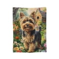 thumbnail image 2 of Cute Dog & Lush Flower Blanket, Soft & Warm Flannel 60x50, 2 of 6