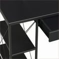 thumbnail image 6 of Desks, Modern Office Desk with Open Shelves & Hutch, 47.5”W | Black | Wood + Metal, 6 of 8