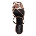 thumbnail image 3 of ALFANI Womens Brown Snake Print Toe Loop Asymmetrical Strappy Padded Eadyn Square Toe Wedge Slip On Slide Sandals Shoes 6 M, 3 of 4