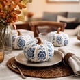 thumbnail image 6 of Vintage Floral Cloth Pumpkin Decoration, Soft Fabric Pumpkin Shelf Ornament, Modern Farmhouse Tabletop Pumpkin Decor for Home Party Display, 6 of 7