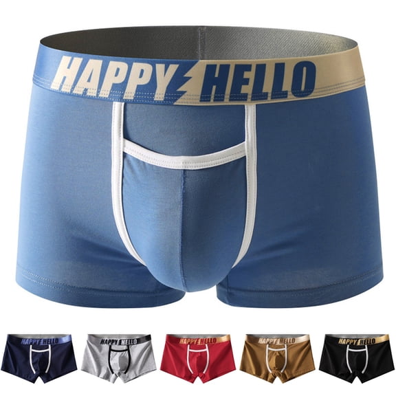 Xunlbb Men's Boxer Briefs Fashion Solid Breathable Close Fitting Underpants Lightweight Quick Dry Comfortable Briefs Plus Size 4-Way-Stretch Mens Underwear Summer Inner Fit