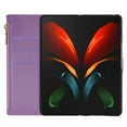 thumbnail image 5 of SaniMore for Samsung Galaxy Z Fold 3 Star Laser Engraving Case, Magnetic Flip Zipper Wallet Cover Support Wrist Strap Card Slot & Kickstand Shockproof Protective Shell for Girls Ladies, Purple, 5 of 9