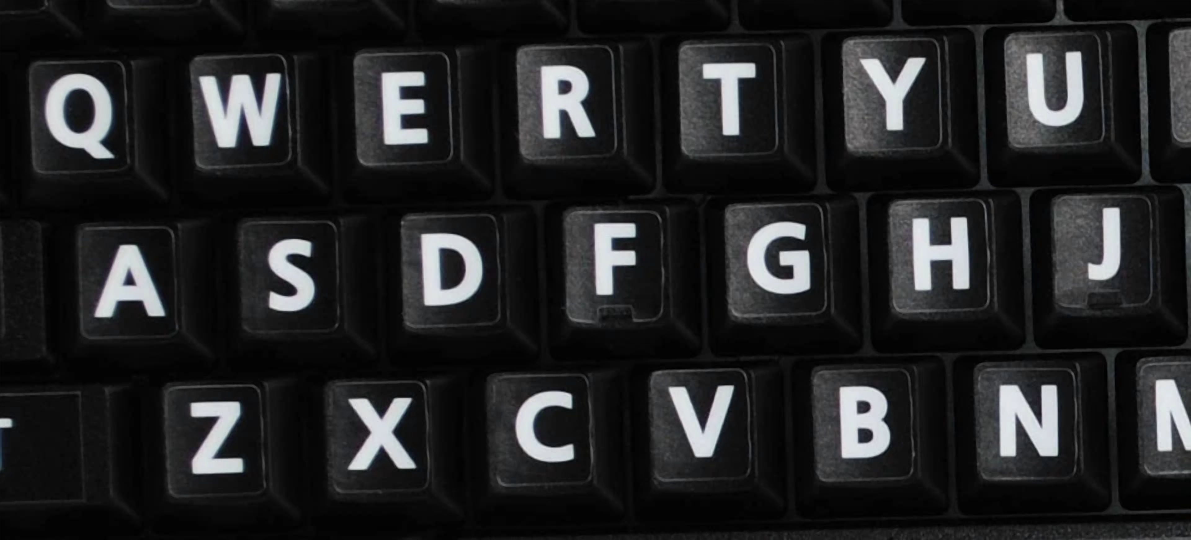 CIRCLE- English Us Keyboard Sticker Large White Letters Black Background-Computer Laptop