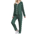 thumbnail image 2 of YanHoo Workout Sets for Women Trendy Polka Dot Long Sleeve Hooded Sweatshirts Matching Drawstring Wide Leg Sweatpants Fall Casual Outfits, 2 of 6