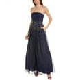 thumbnail image 3 of Aidan Mattox womens  Beaded Strapless Gown, 6, Blue, 3 of 5
