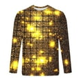 thumbnail image 2 of Ceisia Men's Gold Starburst Print T-Shirt | Slim Long-Sleeve Crewneck Festive Casual Top Gift, 2 of 5